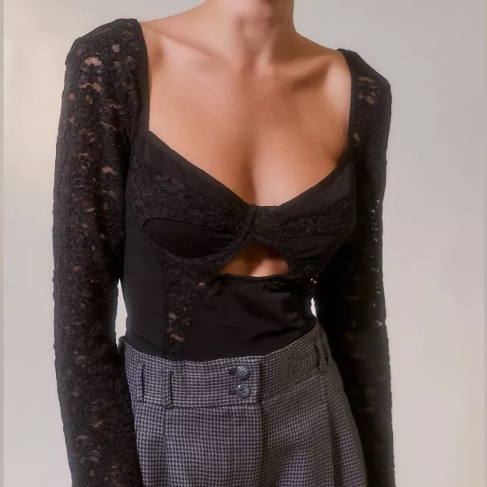 Urban Outfitters Black Lace Bodysuit
